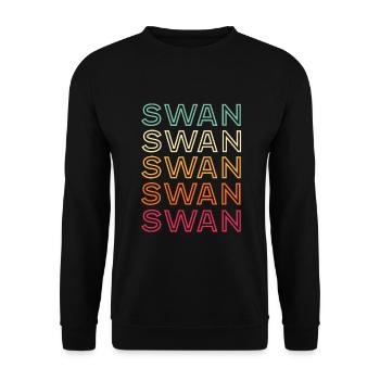 Funny Swan Rétro Funny Vintage Swan - Sweat-shirt Unisexe - noir - Devant - Alina (178cm) & Michal (187cm)
