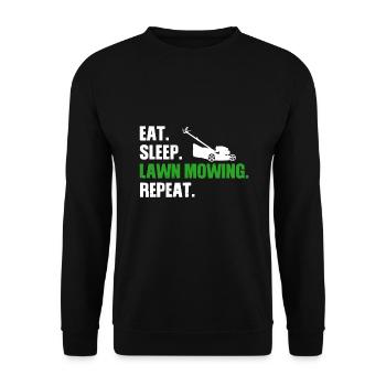 Conception de tonte de pelouse amusante pour hommes femmes tondeuse à gazon - Sweat-shirt Unisexe - noir - Devant - Alina (178cm) & Michal (187cm)