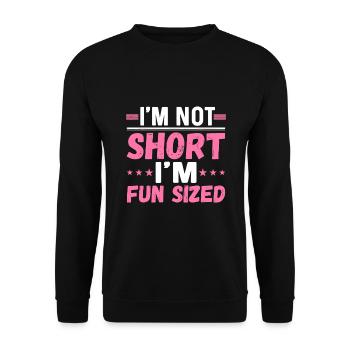 Ich bin nicht klein Ich bin lustig Größe lustig kleine Person - Unisex Pullover - Schwarz - Vorne - Alina (178cm) & Michal (187cm)