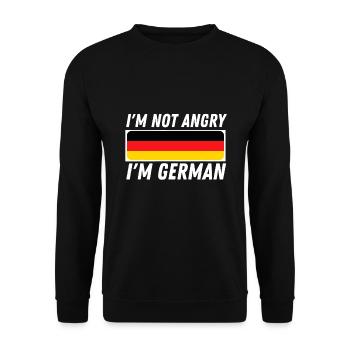 Ich bin nicht wütend, ich bin Deutscher - Deutschland Flagge Deutsch - Unisex Pullover - Schwarz - Vorne - Alina (178cm) & Michal (187cm)