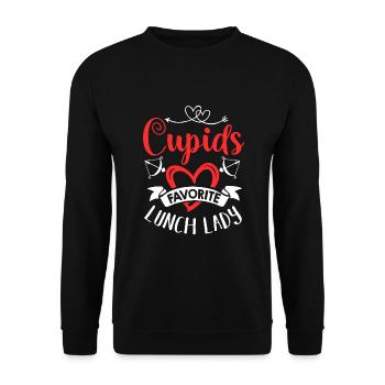 Valentines Day Quotes Romantic Lunch Lady - Unisex Sweatshirt - black - Front - Alina (178cm) & Michal (187cm)