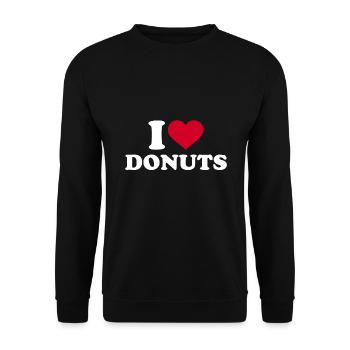 I love donuts - Unisex Sweatshirt - black - Front - Alina (178cm) & Michal (187cm)