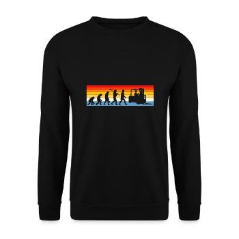 Forklift Evolution Forklift Operator Warehouse - Unisex Sweatshirt - black - Front - Alina (178cm) & Michal (187cm)