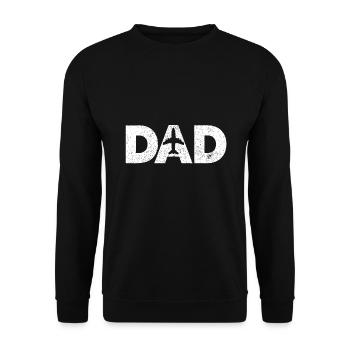 Pilot Dad Father's Day Gift for Airplane - Unisex Sweatshirt - black - Front - Alina (178cm) & Michal (187cm)