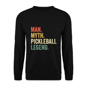 Mens Pickleball Funny Man Myth Legend Father's Day - Unisex Sweatshirt - black - Front - Alina (178cm) & Michal (187cm)