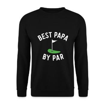 Mens Best Papa By Par Funny Golf - Fête des pères - Sweat-shirt Unisexe - noir - Devant - Alina (178cm) & Michal (187cm)