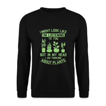 Pflanzenliebhaber Naturgärtner Gartenbauer - Unisex Pullover - Schwarz - Vorne - Alina (178cm) & Michal (187cm)