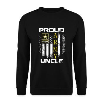 Vintage Proud Army Uncle With American Flag Gift - Unisex Sweatshirt - black - Front - Alina (178cm) & Michal (187cm)