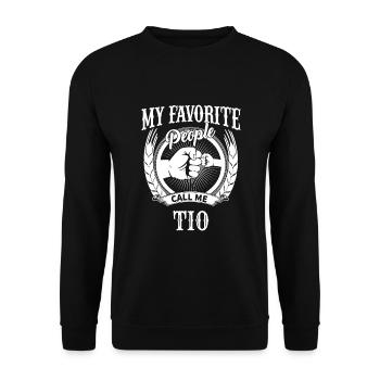 Mens My Favorite People Call Me Tio Mexican - Unisex Sweatshirt - black - Front - Alina (178cm) & Michal (187cm)