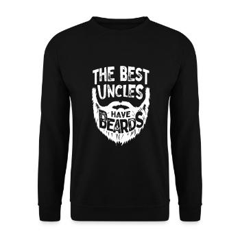 Die besten Onkel haben Bärte Bärte Männer Vater - Unisex Pullover - Schwarz - Vorne - Alina (178cm) & Michal (187cm)