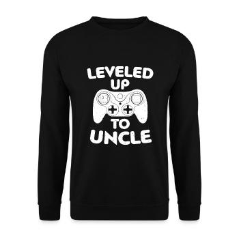 Mens Leveled Up To Uncle - Future Uncle Gift - Sweat-shirt Unisexe - noir - Devant - Alina (178cm) & Michal (187cm)