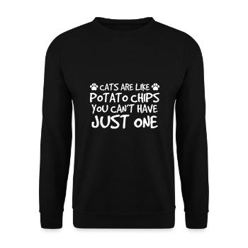 Cats Are Like Potato Chips You can not have just - Unisex Sweatshirt - black - Front - Alina (178cm) & Michal (187cm)