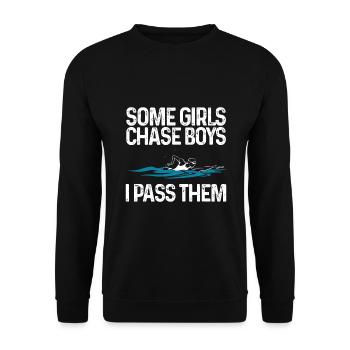 Drôle de cadeau de natation pour les filles femmes de natation - Sweat-shirt Unisexe - noir - Devant - Alina (178cm) & Michal (187cm)