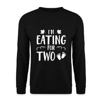 I'm Eating For Two Funny Thanksgiving Pregnancyfor - Unisex Sweatshirt - black - Front - Alina (178cm) & Michal (187cm)