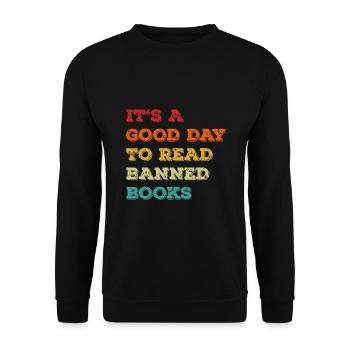 C’est une bonne journée pour lire des livres interdits Rebel Readers - Sweat-shirt Unisexe - noir - Devant - Alina (178cm) & Michal (187cm)