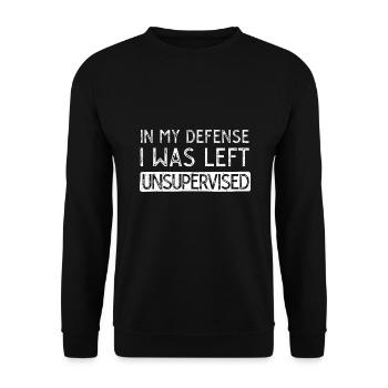 Pour ma défense, on m’a laissée sans surveillance - Sweat-shirt Unisexe - noir - Devant - Alina (178cm) & Michal (187cm)