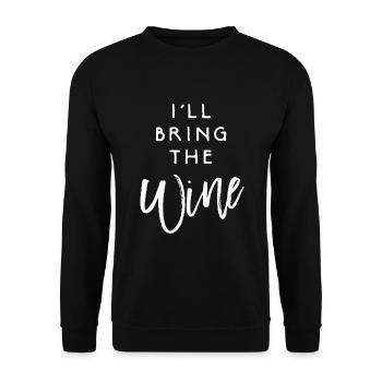 I'll Bring The Wine - Unisex Sweatshirt - black - Front - Alina (178cm) & Michal (187cm)