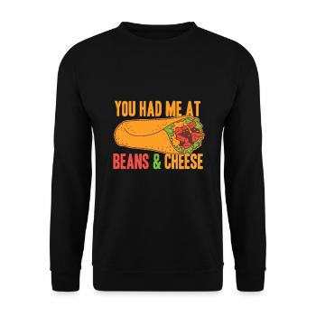 Burrito Beans And Cheese Cool Mexican Taco Food - Unisex Sweatshirt - black - Front - Alina (178cm) & Michal (187cm)