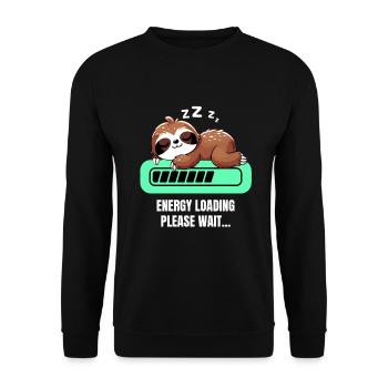 Sloth Sleep Shirt Chilling Cute Sleeping Cute - Unisex Sweatshirt - black - Front - Alina (178cm) & Michal (187cm)