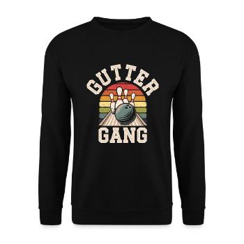 Gutter Gang Bowling Bowler - Unisex Sweatshirt - black - Front - Alina (178cm) & Michal (187cm)