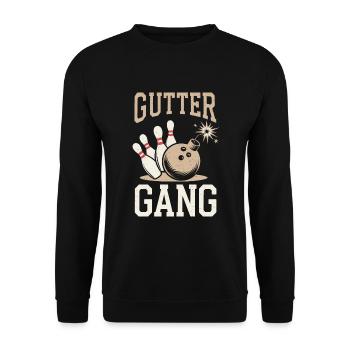 Gutter Gang Bowler Bowling - Unisex Sweatshirt - black - Front - Alina (178cm) & Michal (187cm)