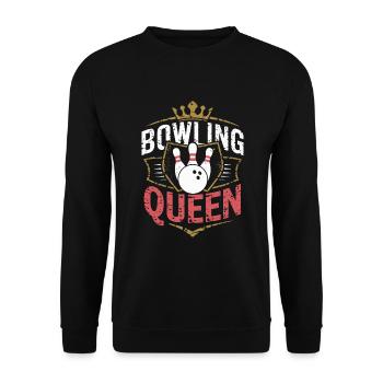 Bowling Queen Bowler - Unisex Sweatshirt - black - Front - Alina (178cm) & Michal (187cm)