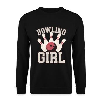 Bowling Girl Bowler - Unisex Pullover - Schwarz - Vorne - Alina (178cm) & Michal (187cm)