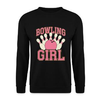 Bowling Girl Bowler - Unisex Pullover - Schwarz - Vorne - Alina (178cm) & Michal (187cm)