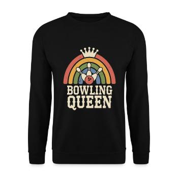 Bowler Bowling Queen - Unisex Sweatshirt - black - Front - Alina (178cm) & Michal (187cm)