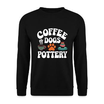 Poterie Café, Chiens & Poterie - Sweat-shirt Unisexe - noir - Devant - Alina (178cm) & Michal (187cm)