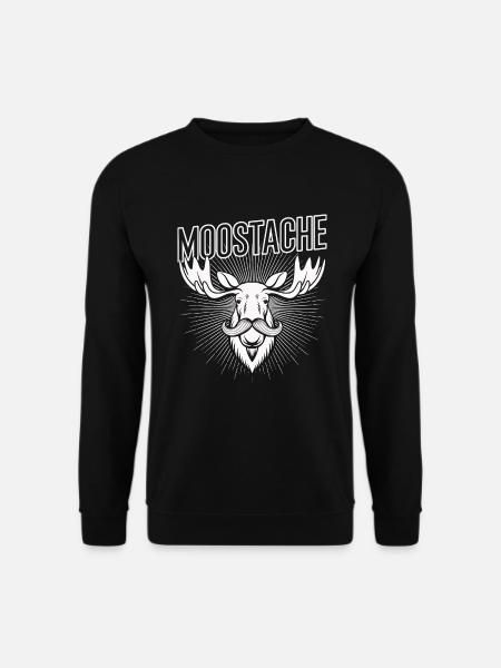 Moustache Bart Bärtig Elch - Unisex Pullover - Schwarz