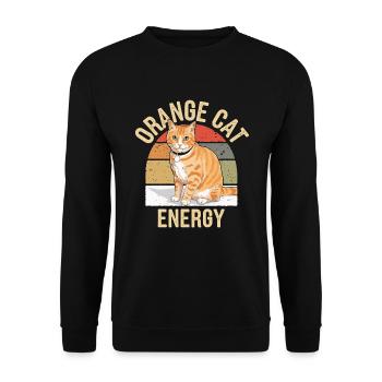 Tabby Orange Katze Katzenliebhaber - Unisex Pullover - Schwarz - Vorne - Alina (178cm) & Michal (187cm)