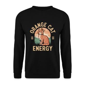 Chat tigré Orange Chat Amoureux des Chats - Sweat-shirt Unisexe - noir - Devant - Alina (178cm) & Michal (187cm)