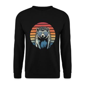 Hedgehog - Unisex Sweatshirt - black - Front - Alina (178cm) & Michal (187cm)