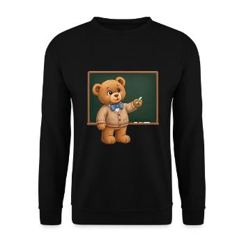 Teddy Bear Teacher - Unisex Sweatshirt - black - Front - Alina (178cm) & Michal (187cm)