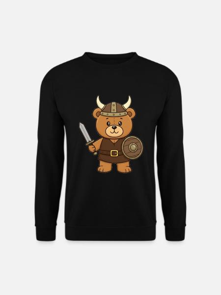 Teddybär Wikinger - Unisex Pullover - Schwarz