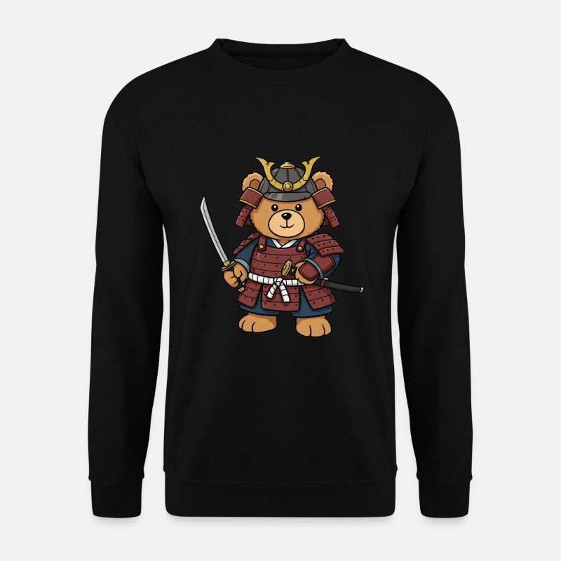 Teddybär Samurai - Unisex Pullover - Schwarz