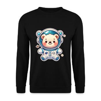 Teddy Bear Astronaut - Unisex Sweatshirt - black - Front - Alina (178cm) & Michal (187cm)