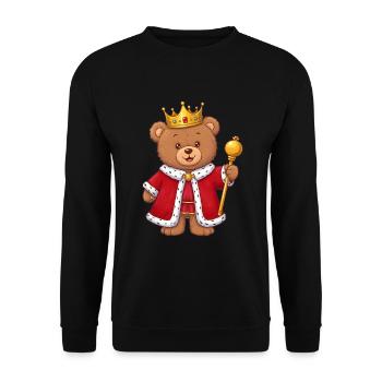 Teddy Bear King - Unisex Sweatshirt - black - Front - Alina (178cm) & Michal (187cm)