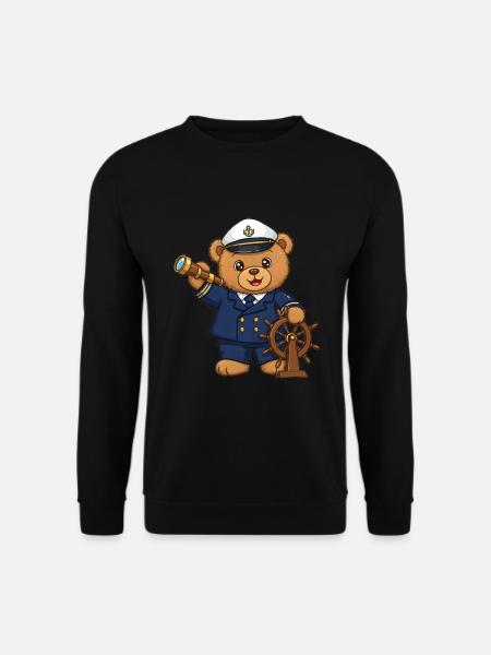 Teddybär Kapitän zur See - Unisex Pullover - Schwarz