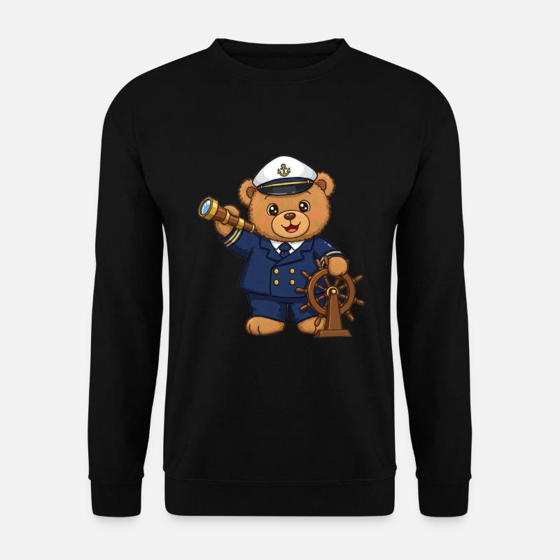 Teddybär Kapitän zur See - Unisex Pullover - Schwarz