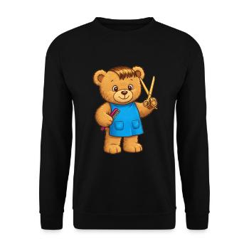 Teddy Bear Hairdresser - Unisex Sweatshirt - black - Front - Alina (178cm) & Michal (187cm)