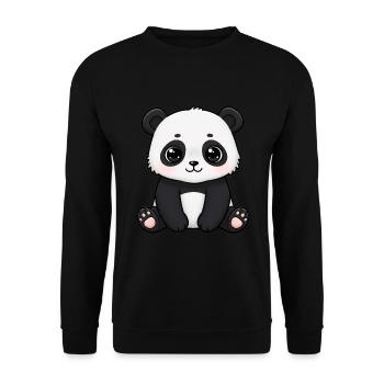 Animal Cartoon Panda - Unisex Sweatshirt - black - Front - Alina (178cm) & Michal (187cm)
