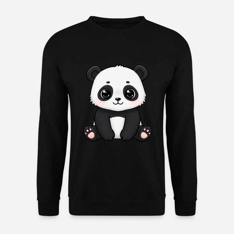 Tier Cartoon Panda - Unisex Pullover - Schwarz