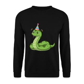 Animal Cartoon Party Snake - Unisex Sweatshirt - black - Front - Alina (178cm) & Michal (187cm)