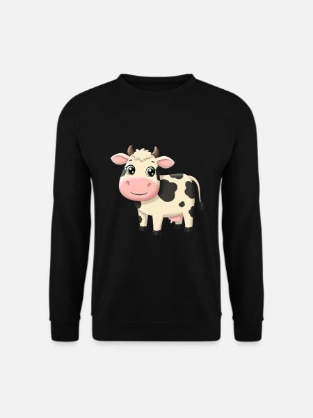 Tier Cartoon Kuh - Unisex Pullover - Schwarz