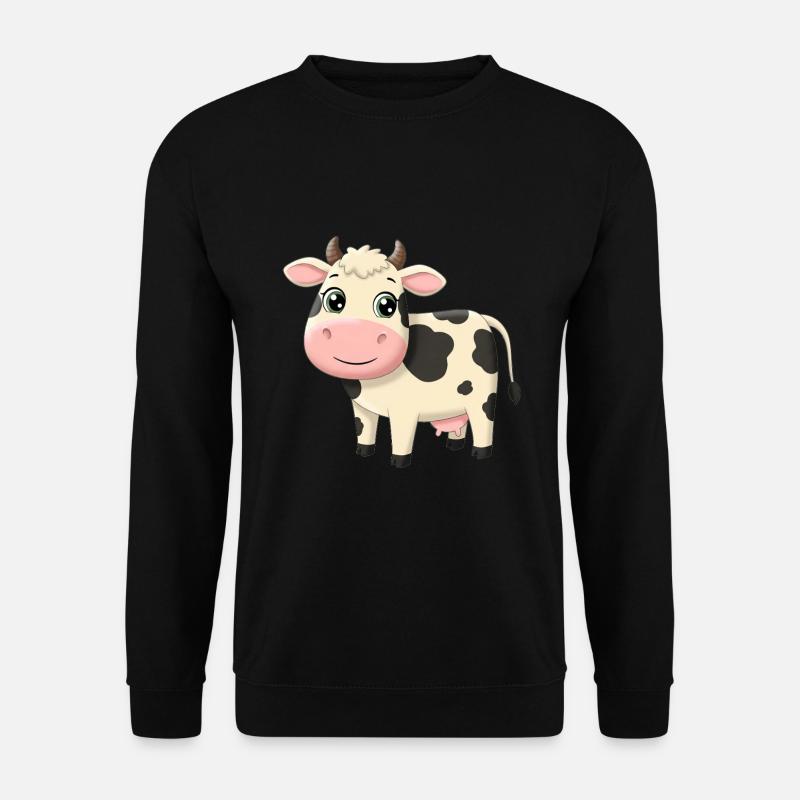 Tier Cartoon Kuh - Unisex Pullover - Schwarz