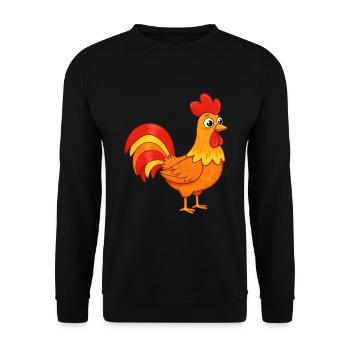 Animal Cartoon Rooster - Unisex Sweatshirt - black - Front - Alina (178cm) & Michal (187cm)