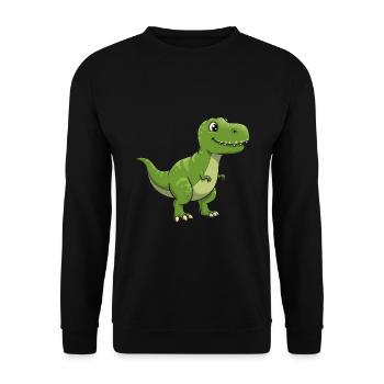 Dino Cartoon Tyrannosaurus Rex - Unisex Sweatshirt - black - Front - Alina (178cm) & Michal (187cm)