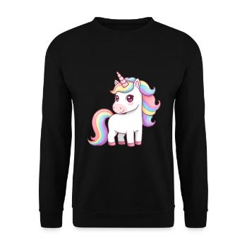 Licorne de dessin animé animalier - Sweat-shirt Unisexe - noir - Devant - Alina (178cm) & Michal (187cm)